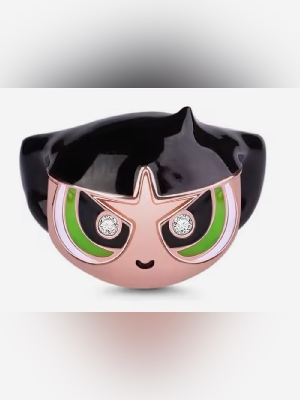 Silver, Black and Green Buttercup Power Puff Girls Charm